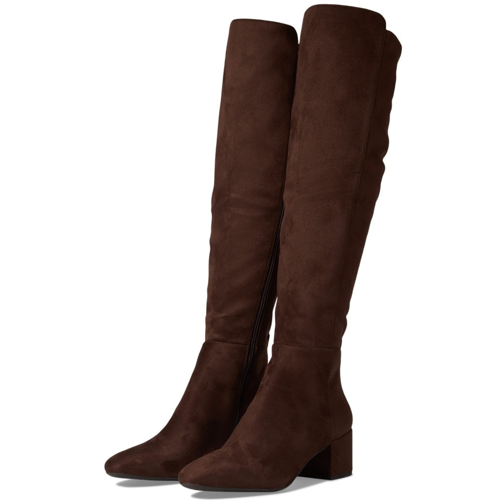 MICHAEL Michael Kors Women's Braden Block Heel Tall Boots Suede Mocha Size 10 M